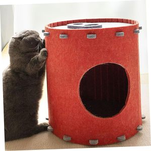 Lit-caverne pour chat de grande taille – Feutre polyester pliable, abri insonorisé pour chatons et animaux de compagnie - Product Image 5