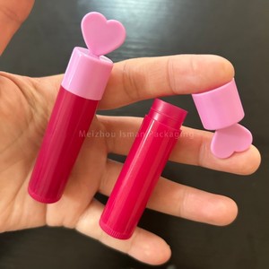ISMAN - Tubos Vacíos para Bálsamo <span class=keywords><strong>Labial</strong></span> con Tapa en Forma de Corazón de 3.5g, Logotipo Personalizado, Envases Rosados para Lápiz <span class=keywords><strong>Labial</strong></span>, Estuche de Embalaje Cosmético para Niños - Product Image 4