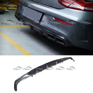 Aileron de style carbone, spoiler, séparateur, lèvre de pare-chocs arrière, diffuseur pour Mercedes Benz W205 C205 C43 C63 - Product Image 3