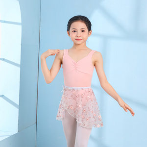 ชุดกระโปรงบัลเล่ต์ผ้าฝ้ายสแปนเด็กซ์สีชมพูสายกว้างชุดเต้นบัลเล่ต์ - Product Image 2