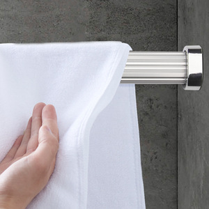 Zinc Alloy Flat Tube Clothes Support Wall Mount Detachable <b>Wardrobe</b> Hardware - Product Image 1