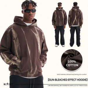 Sweat-shirts à capuche pour hommes en coton 100% 420 g/m², poids <span class=keywords><strong>lourd</strong></span>, vierges, impression personnalisée de logo, sweat-shirts à capuche délavés à l'acide pour hommes - Product Image 2
