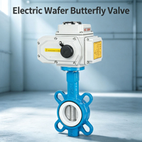 Vanne papillon motorisée de type Wafer avec commande manuelle, vanne papillon électrique pour pipeline industriel