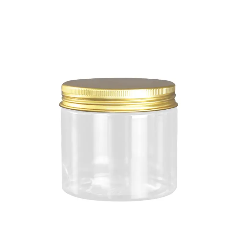 Pot vide en plastique PET de qualité alimentaire avec couvercle en aluminium 100g 200g 300g 400g 500g 700g pots à biscuits en plastique transparent au miel