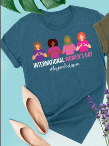 T-shirt per la Giornata Internazionale della Donna, 100% cotone, girocollo, casual, con stampa e design motivazionale - Product Image 3