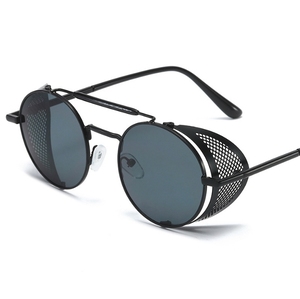 Lunettes de soleil rétro rondes en métal Good Omens Devil Crowley <span class=keywords><strong>David</strong></span> Tennant, accessoires de cosplay, lunettes steampunk pour hommes et femmes - Product Image 1