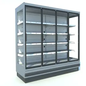 Refrigerador de gran capacidad, puertas de vidrio, refrigerador, vitrina vertical comercial, congelador para bebidas