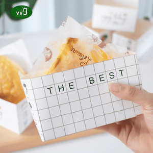 Vvg gói thực phẩm hộp giấy tùy chỉnh Takeaway dày trứng bánh mì nướng Hamburger ăn sáng bánh sandwich Hộp bao bì - Product Image 4