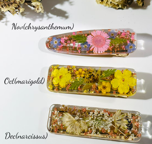 Echte Geburtsblumen-Haarspange aus Harz, Florale Fairycore-Haarnadel, Handgefertigte Trockenblumen-Haarklammern, Natürliche Harz-Haarspange, Geschenk für Sie - Product Image 5