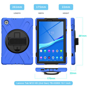 Pour <span class=keywords><strong>Lenovo</strong></span> Tab <span class=keywords><strong>M10</strong></span> 2nd <span class=keywords><strong>HD</strong></span> TB-X306X 10.1 pouces enfants doux silicone antichoc poignée robuste rotation support pliable étui pour <span class=keywords><strong>tablette</strong></span> - Product Image 5