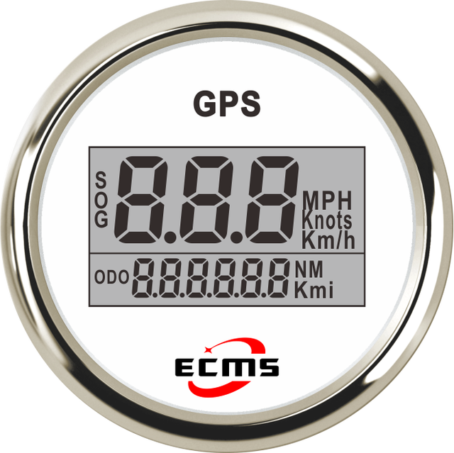 New White 52mm GPS Digital Speedometer with 0-999 Range Universal for Boats/Yachts