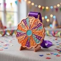 Médaille personnalisée en alliage de zinc émaillé en relief, souvenir de fête de carnaval, récompense avec logo personnalisé