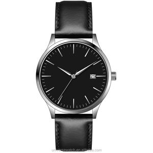 Chine usine de gros bonne qualité personnalisé votre propre montre pour hommes avec boîtier en acier inoxydable et bracelet en cuir U2834 - Product Image 1