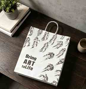 Custom Biodegradable Recyclable Kraft Paper Bag with Silk Screen Printed Twist Paper Handles High Quality Packaging Bags - Product Image 5