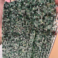 Manik-manik Batu Zamrud Alami 2mm 3mm 4mm Grosir, Batu Permata Bersegi, Manik-manik Kristal untuk Pembuatan Perhiasan