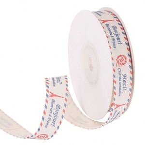 Ruban en coton imprimé de haute qualité et durable de 1,5 cm pour couronnes de Noël et emballages cadeaux faits main, 10 yards par rouleau - Product Image 4