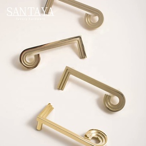 Ручки Santaya PVD из позолоченной латуни в форме музыкальной ноты для кухонных шкафов, выдвижных ящиков спальни и мебельных ручек - Product Image 5