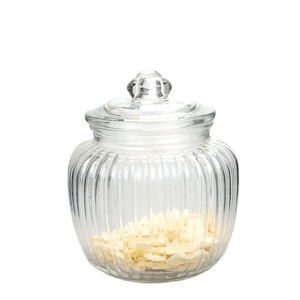 Bán buôn rõ ràng nhà bếp tổ chức snackle hộp container thực phẩm thủy tinh <span class=keywords><strong>l</strong></span>ưu trữ <span class=keywords><strong>Jar</strong></span> với nắp - Product Image 1