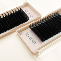Abonnie Vente en gros Extension de cils moelleux Extensions de cils en fibre de velours Pbt Noir mat Plateaux de cils en cachemire foncé mat moelleux