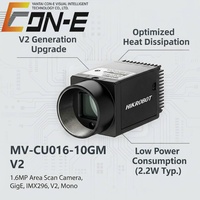 Caméra industrielle GigE haute vitesse HIKROBOT 65,8 ips MV-CU016-10GM/GC V2 IMX296, obturateur global, image non compressée en temps réel 1,6 MP