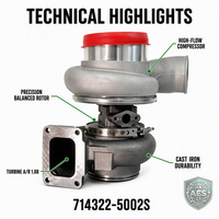 Turbocompresseur 714322-5002S BTV7501 Turbo pour groupe électrogène diesel marin MTU S4000 12V4000G20, livraison rapide