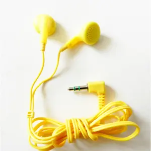 Yellow disposable earphone China original supplier Cheapest price and high quality airline earphone