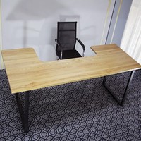 Bureau de travail moderne en bois avec pieds en métal, table d'ordinateur rectangulaire, poste de travail à domicile, mobilier de bureau de direction, vente en gros