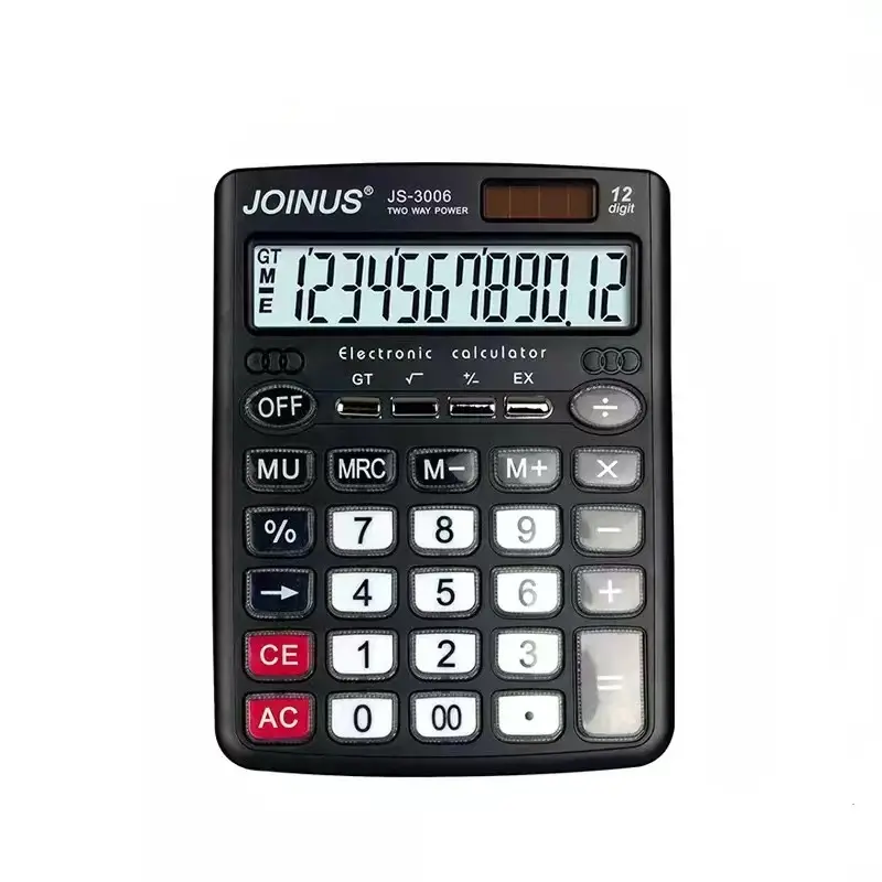 Wholesale Promotion JOINUS Office Supply Business Custom 12 Digits Electronic Solar Percent Calculator Price