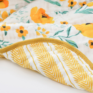 Couverture en mousseline de coton de bambou à poids lourd, imprimée double face, 8 couches, 47 pouces en stock, design personnalisé, <span class=keywords><strong>pour</strong></span> le sommeil des bébés - Product Image 3