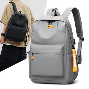 Men's <b>Backpack</b> Water Resistant 36-55L Business Travel College Student <b>School</b> Bag Gray And <b>Black</b> Solid Color - Product Image 1