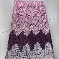 Tissu en dentelle guipure africaine de haute qualité, nouvelle mode, doux pour la peau, bleu multicolore, dentelle guipure pour robe de soirée