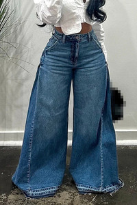 <strong>Sexy</strong> Streetwear Fall Winter Wholesale European Bell Bottom Flare Trousers <strong>Jeans</strong> Ladies Spring Hot Wide Leg Denim Women'S <strong>Jeans</strong> - Product Image 6