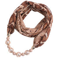 2025 écharpe en mousseline de soie européenne et américaine avec pendentif en acier inoxydable collier femmes printemps/été chandail chaîne bijoux