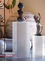 Boîte de présentation et support personnalisables en acrylique semi-transparent à effet pierre et vague d'eau, modèle A13, vente directe