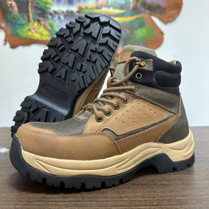 Bottes de neige marron pour hommes, semelle épaisse, imperméables, doublées de laine chaude, bottes de randonnée à talon moyen, lacets avant, couleur unie, pour adultes - Product Image 4