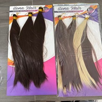 Extensions de cheveux synthétiques lisses pour tresses, 22 pouces, résistantes à la chaleur, pour tressage au crochet, noir, brun, blond