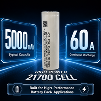 Batterie Li-ion 21700 haute puissance 5000mAh 60A INR-21700-P50B pour la fabrication de modules de batteries, approvisionnement en gros OEM ODM