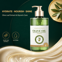 Shampooing Liquide Hydratant à l'Huile d'Olive pour Adultes 500ml Lissant Anti-Frisottis Nourrissant Réparateur Soin Capillaire Marque Privée OEM Vente en Gros