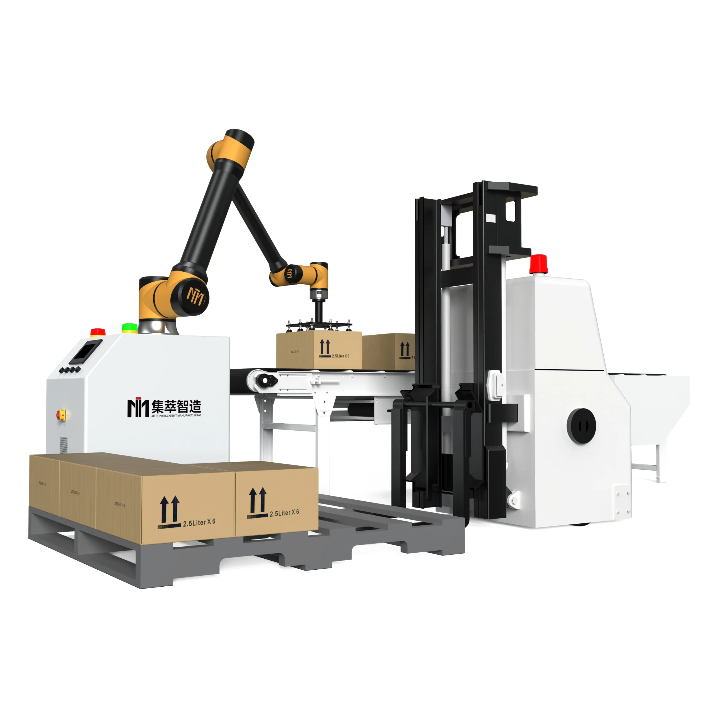 6 Axis Collaborative Robot Automatic Pallet Making Strapping Machine para Automação Industrial