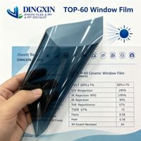 Film teinté pour vitres de voiture DINGXIN TOP-60 OEM, 2 mil, 60 % VLT, 99 % de rejet UV, 67 % d'énergie solaire totale rejetée