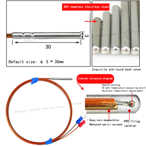 CuộN niêm phong cảm biến nhiệt độ hình chữ T j-loại nhiệt độ thăm dò k-loại polyimide không thấm nước nhiệt độ cao 350 ℃ - Product Image 4