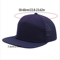 Casquette de golf unisexe perforée à 7 panneaux, imperméable, avec logo personnalisé en PVC et découpe laser, casquette de sport à cordon et fermeture snapback, vente en gros
