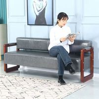 Chaise d'attente moderne pour salon de coiffure, bureau, hôpital, en bois massif, confortable, pour usage commercial, esthétique, manucure, coiffure, avec siège rembourré