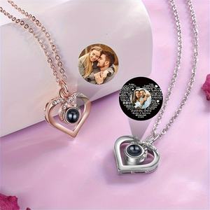 Collier <span class=keywords><strong>Photo</strong></span> de Projection Cœur Personnalisé OEM, Bijou Pendentif à Projection d'Image d'Amour - Product Image 5