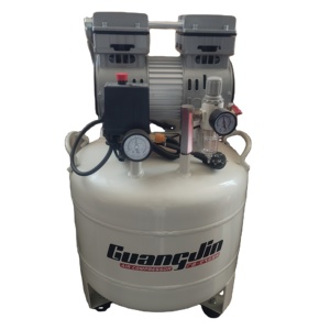 Compresseur d'air à piston silencieux sans huile 750W 40L 1HP avec sécheur d'air, moteur et pompe portables pour équipement de laboratoire dentaire vertical - Product Image 2