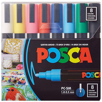 Lot de 8 marqueurs à peinture à pointes moyennes réversibles pour fournitures d'art.