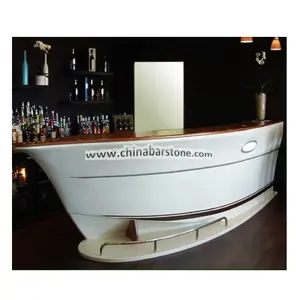 elegant design mobile boat shape bar counter with wheel