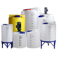 Réservoir de mélange chimique PE à fond conique 200L, résistant à la corrosion acide et alcaline, réservoir de stockage et de dosage avec agitateur