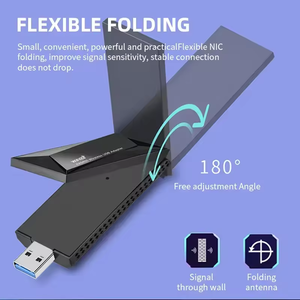 Adaptador USB <span class=keywords><strong>WiFi</strong></span> de doble banda 2,4G/5G Mini Dongle de tarjeta de red inalámbrica Wi-fi con <span class=keywords><strong>antena</strong></span> de alta ganancia para <span class=keywords><strong>PC</strong></span> portátil de escritorio - Product Image 3