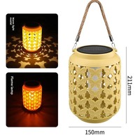 Lampe d'éclairage LED portable d'extérieur Lustre à flamme chaude avec motif papillon pour décoration de cour Lampe solaire de camping